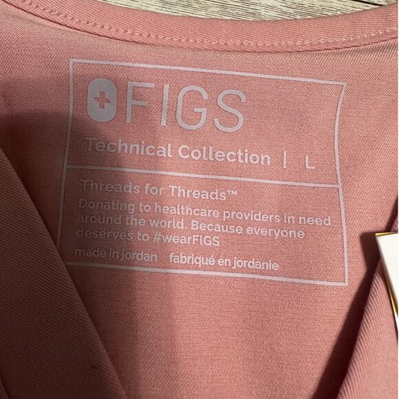 FIGS Catarina One-Pocket Scrub Top Size Large Pink Nurse Scrubs Blush NWT - Picture 4 of 6